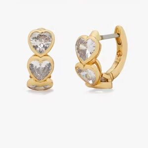 KATE SPADE SOMETHING SPARKLING SPADE HUGGIES EARRINGS